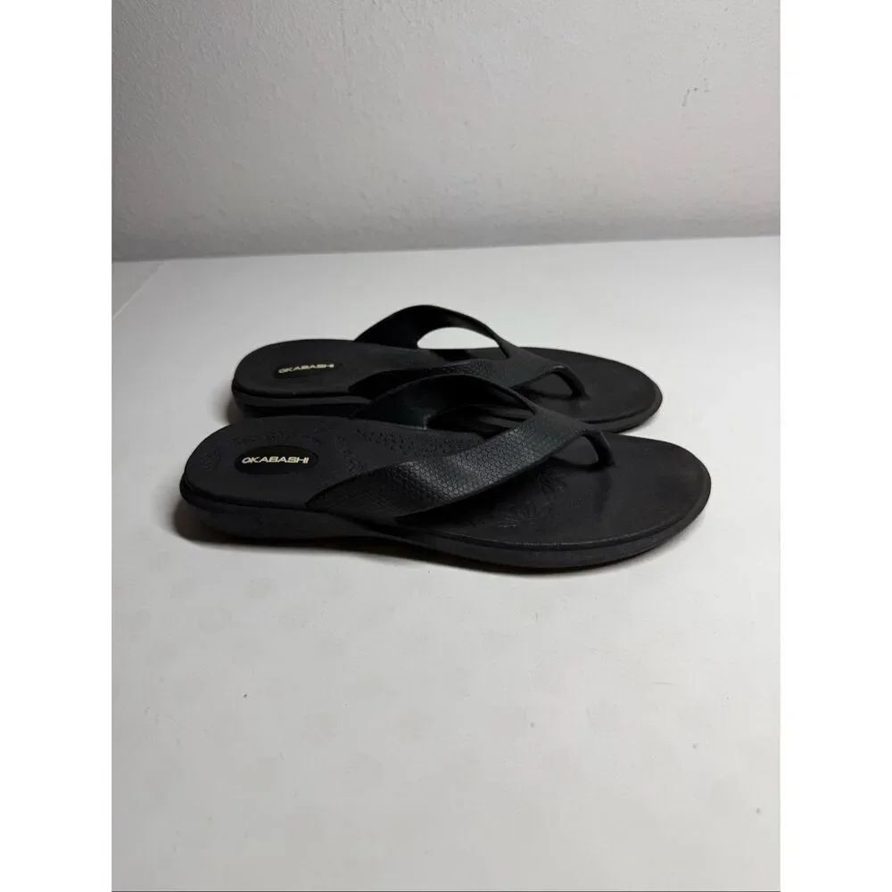 Okabashi Women's Size M/L Black Breeze Flip Flop Sandals